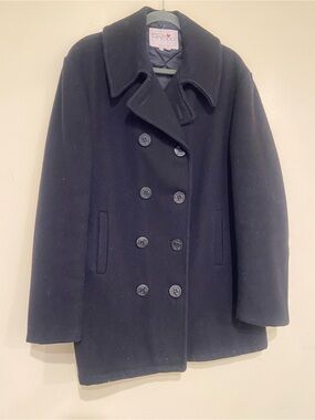 Fox Knapp vintage Navy Double-Breasted Wool Peacoat 44 Tall EUC
